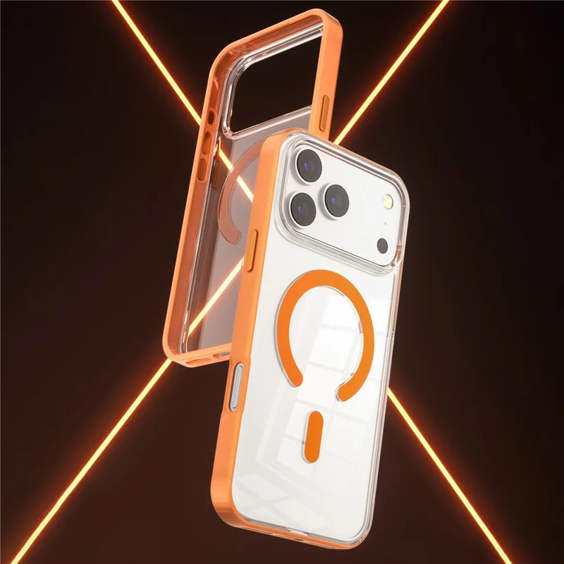 Bulk Purchasing for iPhone 17 Pro Max Magnetic Phone Case TPU PC Protection Cover Compatible with MagSafe - Orange