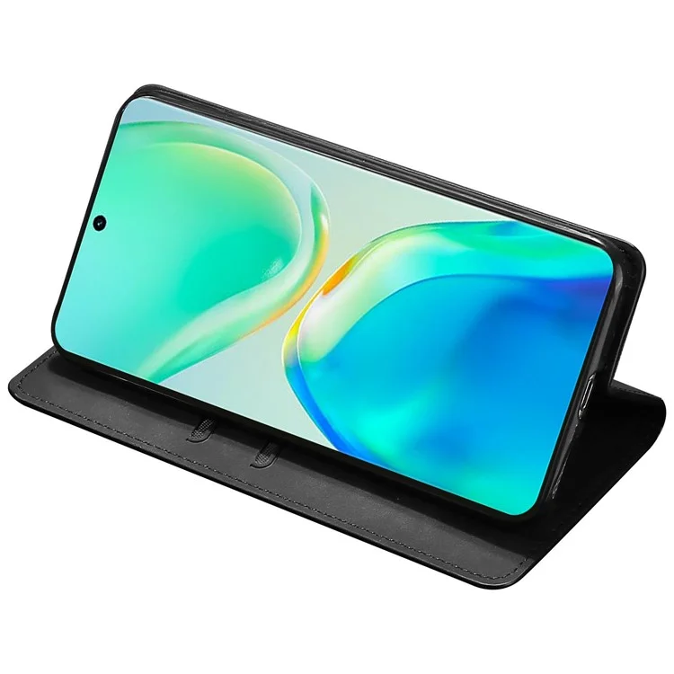 Per Vivo V25 Pro 5G Resistente Alla Pelle Resistente Alla Pelle PU Coperchio Pecolo Pecolo Per Coperchi - Nero