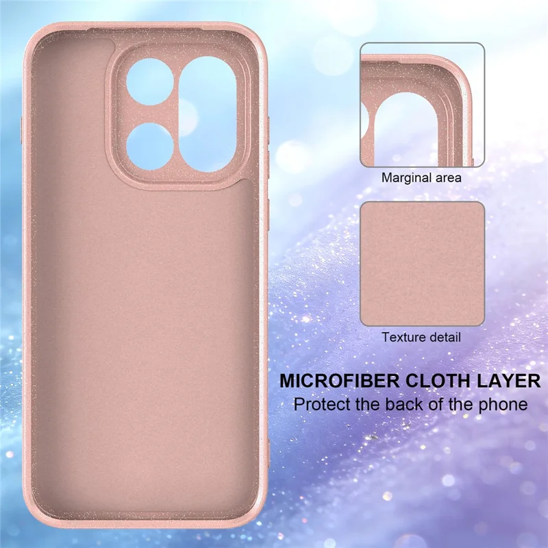 Coque magnétique pour OnePlus 15 5G, coque TPU résistante aux chocs avec lanière et paillettes - Rose