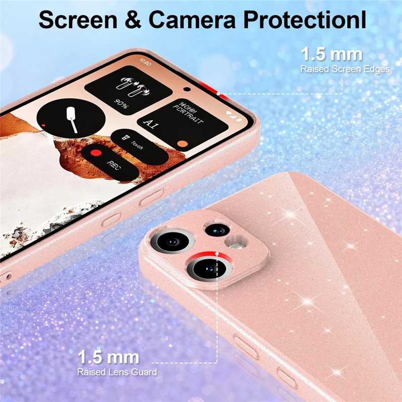 For Nothing CMF Phone 2 Pro Magnetic Case Glitter TPU Shockproof Phone Cover with Lanyard - Pink