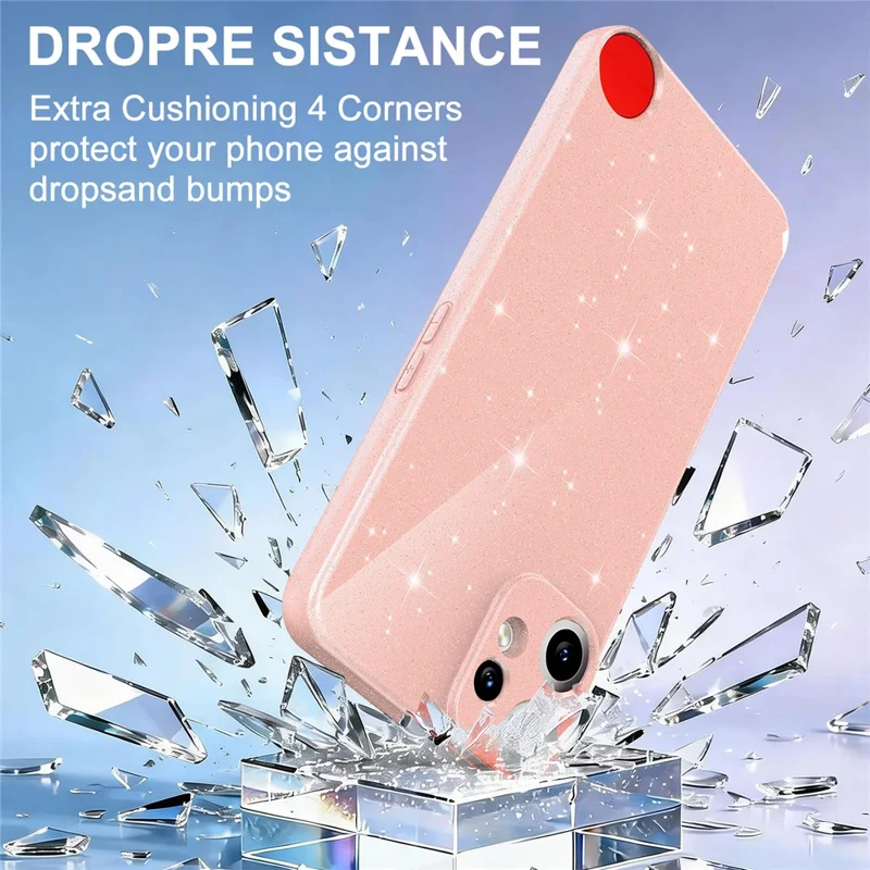 For Nothing CMF Phone 2 Pro Magnetic Case Glitter TPU Shockproof Phone Cover with Lanyard - Pink