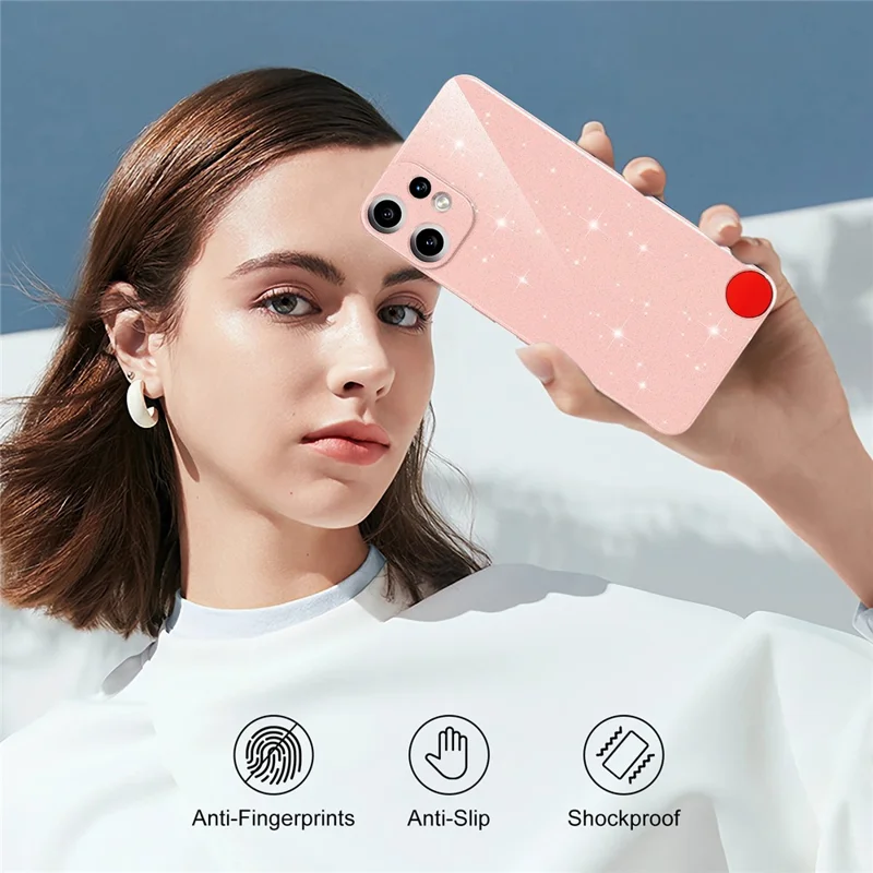 For Nothing CMF Phone 2 Pro Magnetic Case Glitter TPU Shockproof Phone Cover with Lanyard - Pink