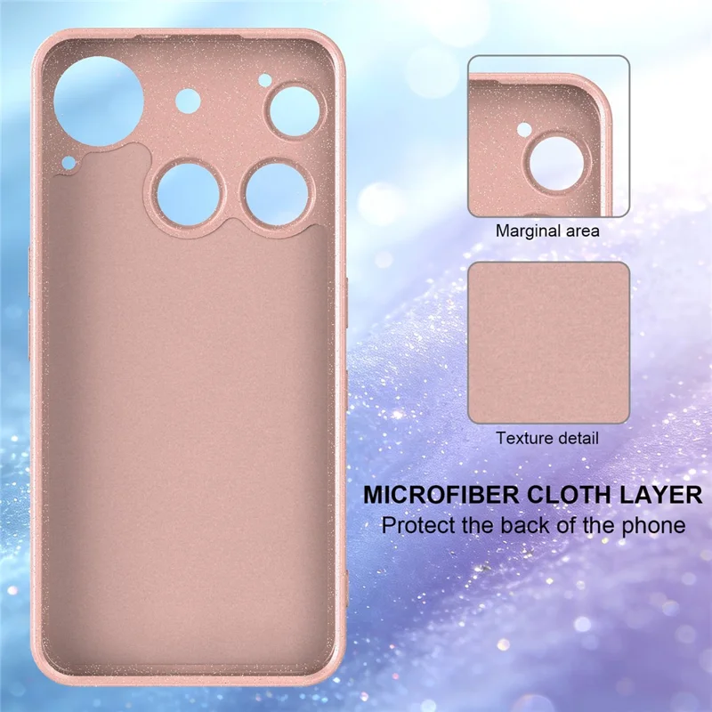 Étui magnétique pour Nothing Phone (3) 5G, étui en TPU scintillant antichoc avec dragonne - Rose