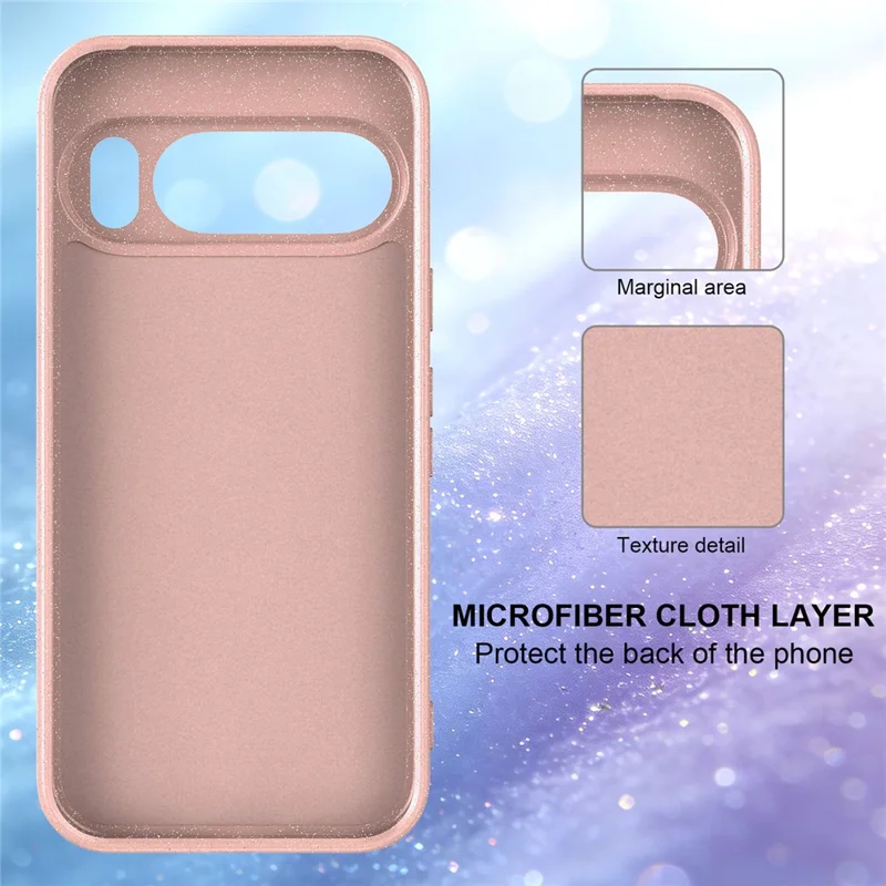 For Google Pixel 10 Pro XL Magnetic Case Glitter TPU Shockproof Phone Cover with Lanyard - Pink