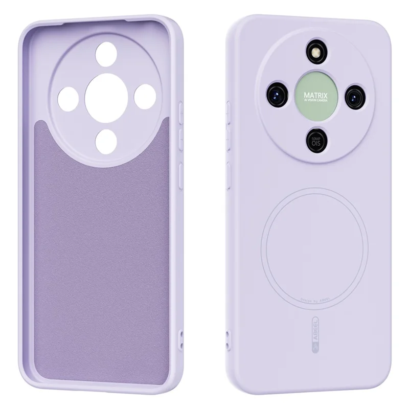 ABEEL Magnetische Hülle für Honor Magic8 Lite 5G / X9d 5G / X70 5G Skin Touch Flüssigsilikon-Handyhülle – Lila