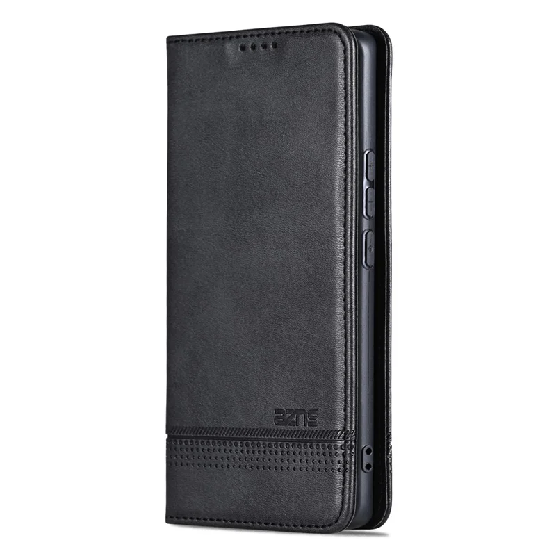 AZNS For Xiaomi Redmi Turbo 5 5G Case Cowhide Texture PU Leather Wallet Phone Cover - Black
