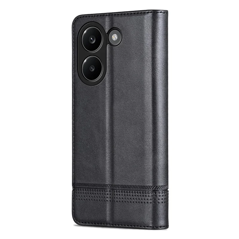 AZNS For Xiaomi Redmi Turbo 5 5G Case Cowhide Texture PU Leather Wallet Phone Cover - Black