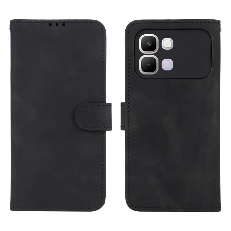 Étui en cuir pour Infinix Note Edge 5G, housse anti-chute avec revêtement tactile doux, portefeuille avec support orientable - Noir