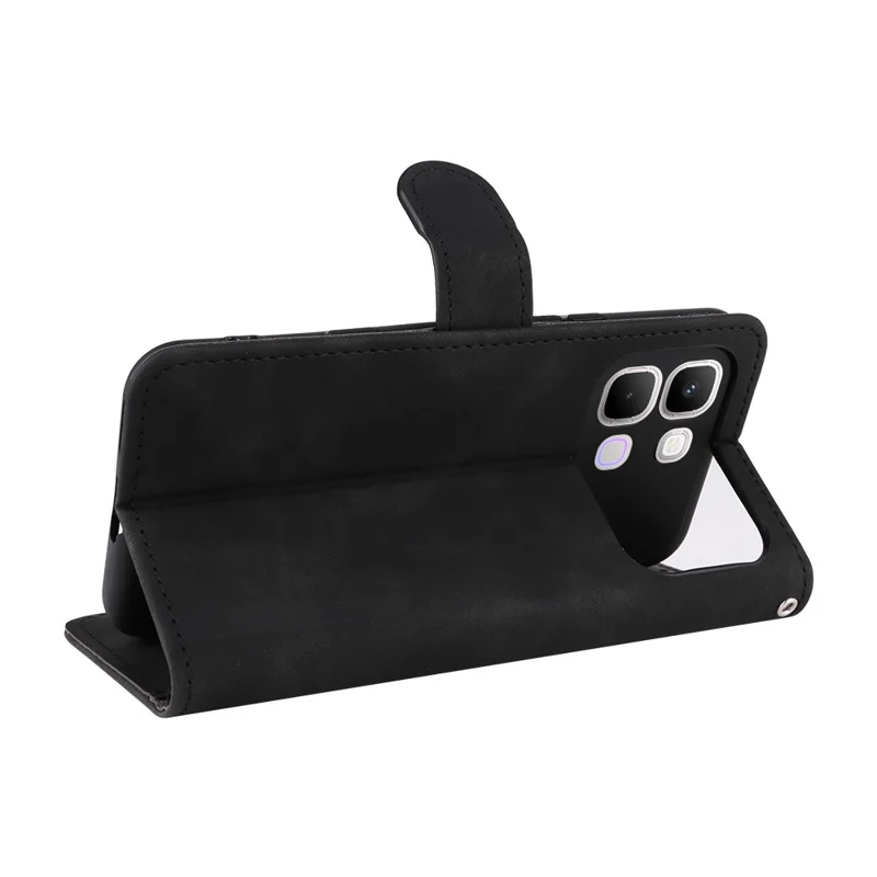 Étui en cuir pour Infinix Note Edge 5G, housse anti-chute avec revêtement tactile doux, portefeuille avec support orientable - Noir