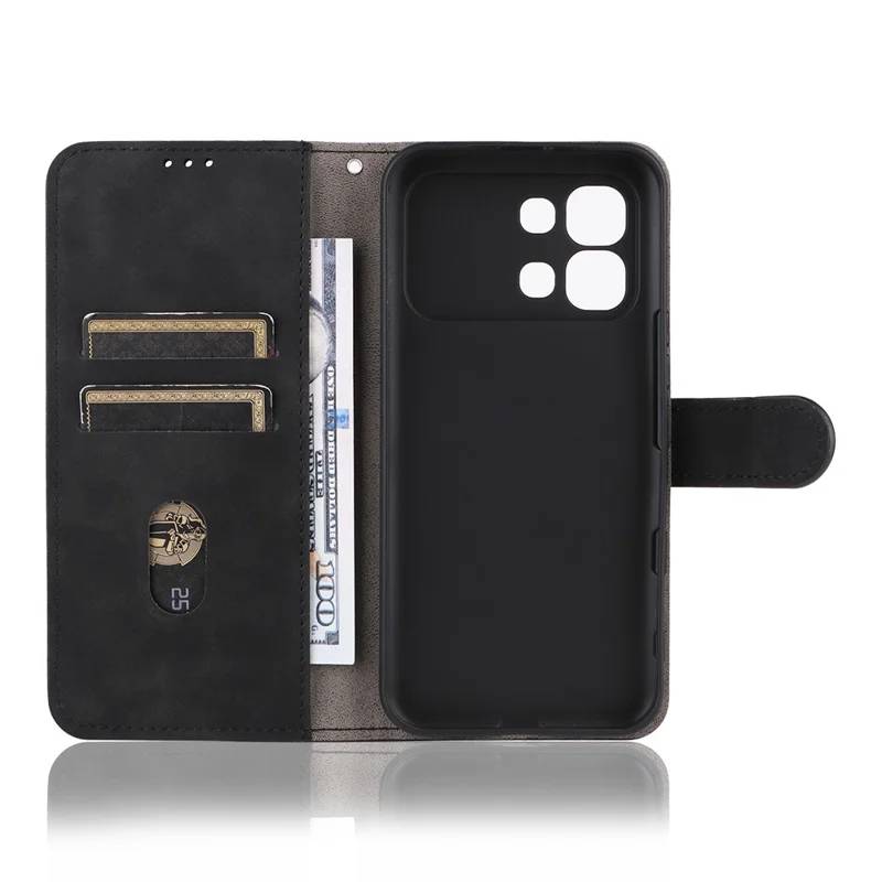 Étui en cuir pour Infinix Note Edge 5G, housse anti-chute avec revêtement tactile doux, portefeuille avec support orientable - Noir