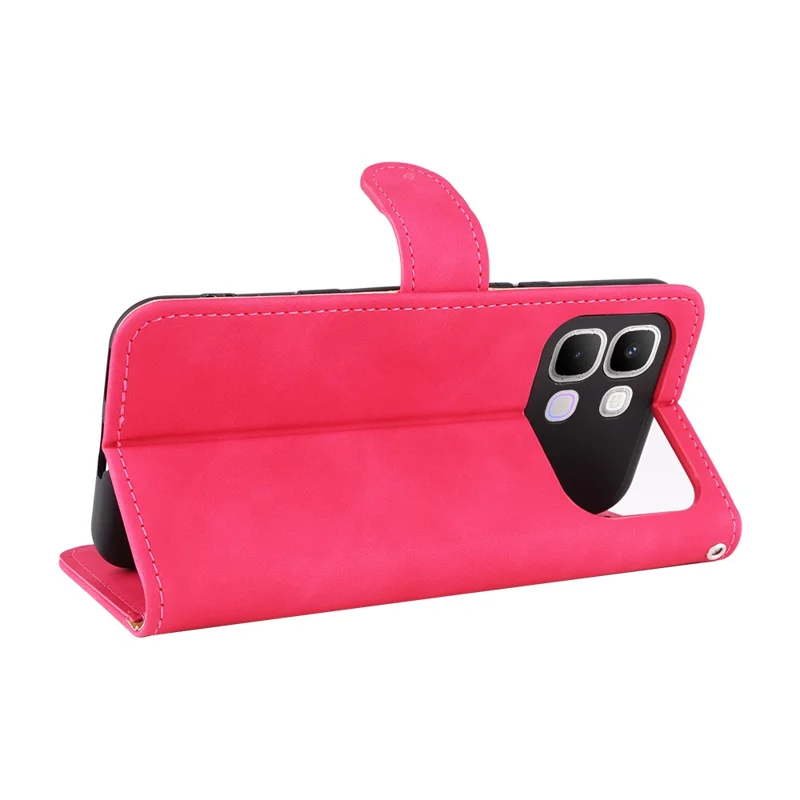 Funda de cuero para Infinix Note Edge 5G, carcasa con sensación de piel, resistente a caídas, con billetera y soporte, tipo libro - Rosa
