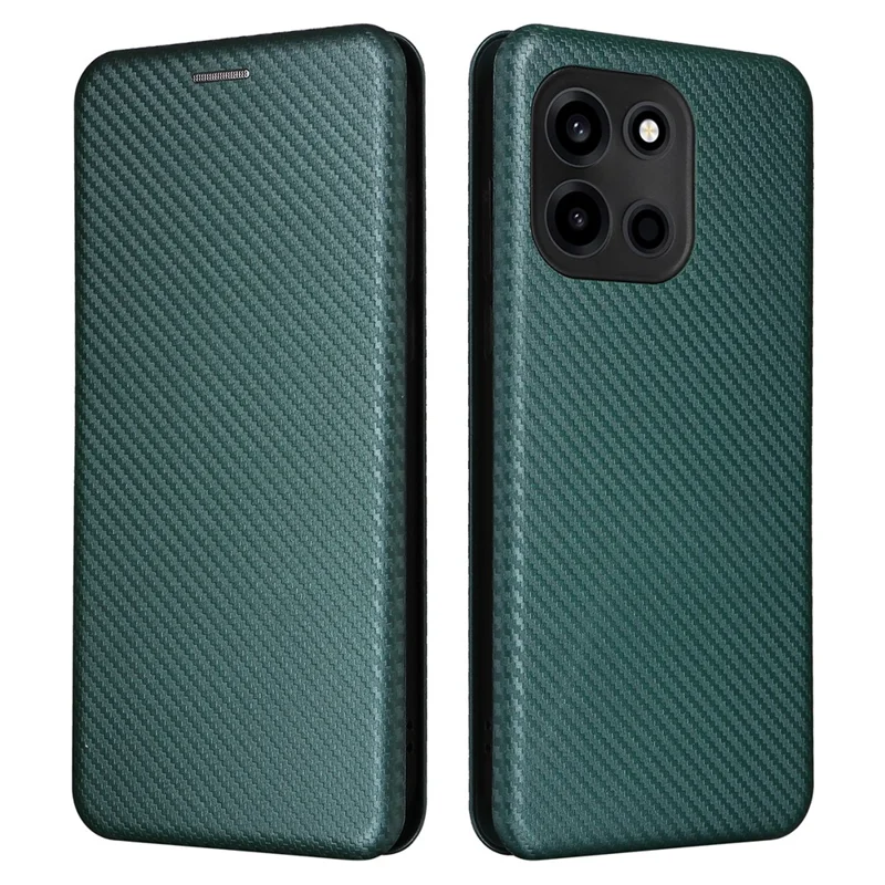 For OnePlus Turbo 6 5G Case Carbon Fiber Texture Drop-Proof PU Leather Phone Cover - Green