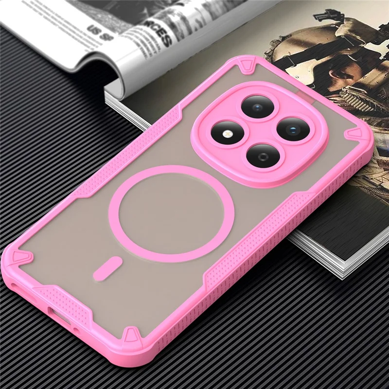 For Xiaomi Redmi Note 15 Pro 5G (Global) Magnetic Case TPU + PC Phone Back Cover - Pink