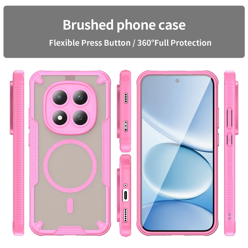 For Xiaomi Redmi Note 15 Pro 5G (Global) Magnetic Case TPU + PC Phone Back Cover - Pink