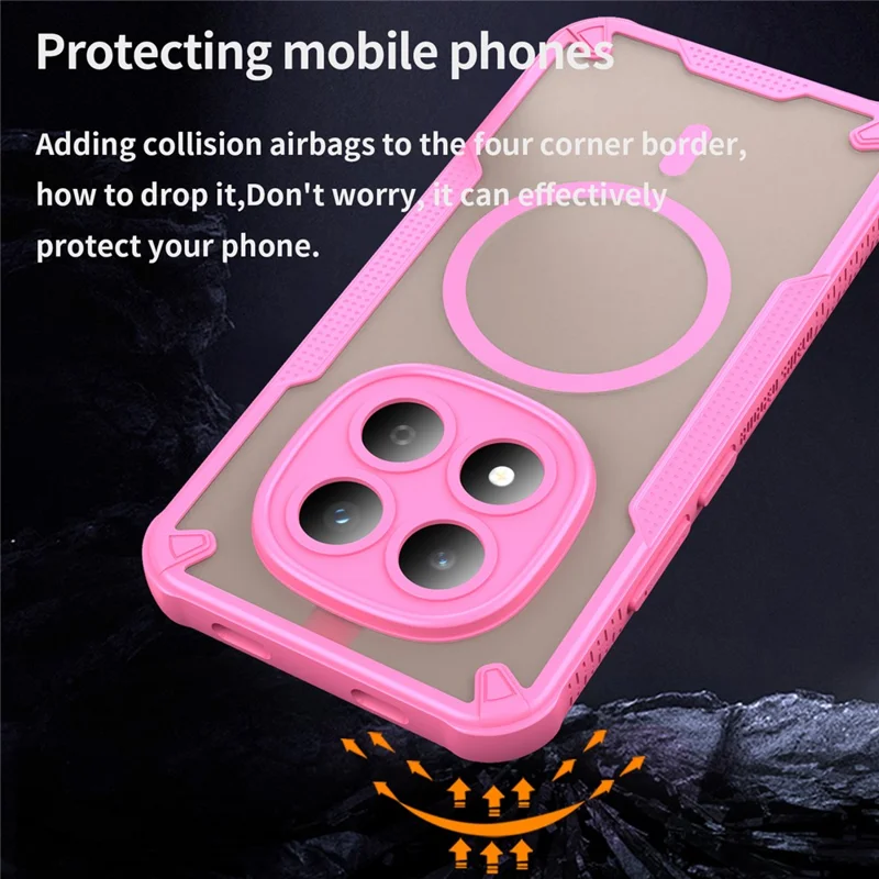 For Xiaomi Redmi Note 15 Pro 5G (Global) Magnetic Case TPU + PC Phone Back Cover - Pink