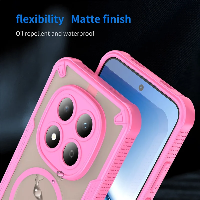 For Xiaomi Redmi Note 15 Pro 5G (Global) Magnetic Case TPU + PC Phone Back Cover - Pink