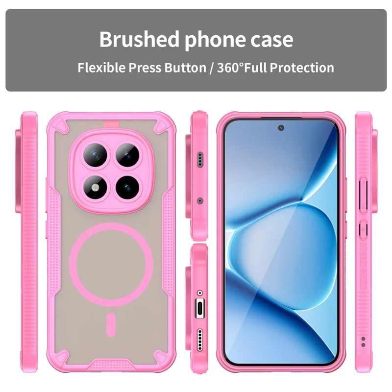 For Xiaomi Redmi Note 15 Pro+ 5G (Global)  /  Poco M8 Pro 5G Magnetic Case TPU + PC Phone Back Cover - Pink