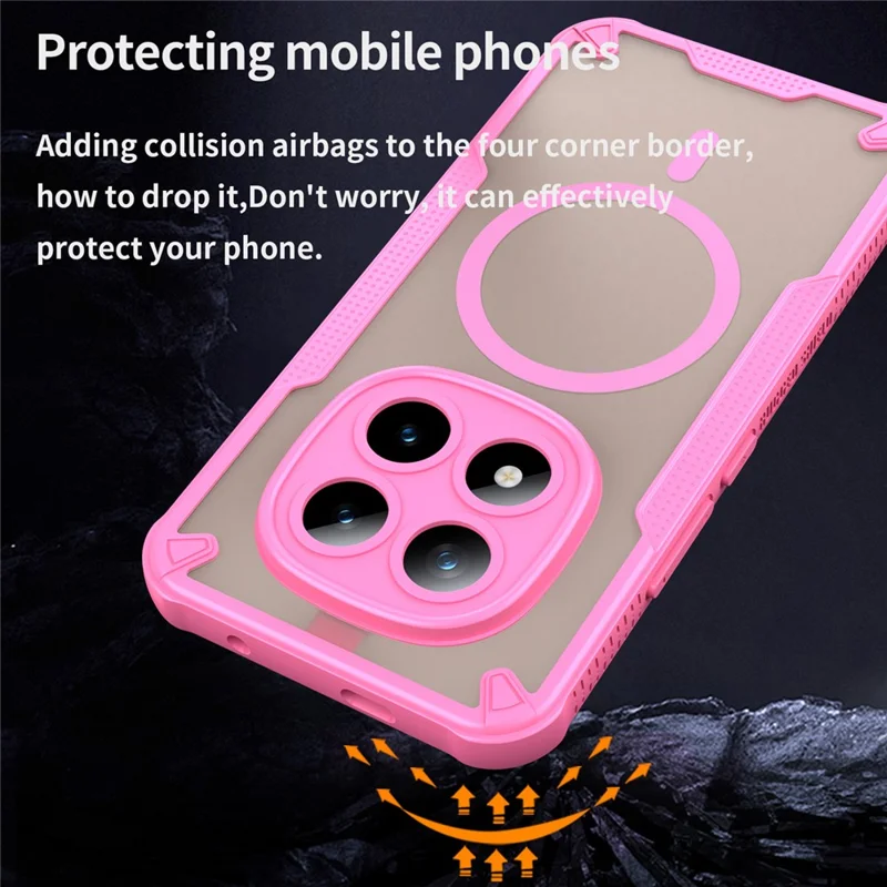For Xiaomi Redmi Note 15 Pro+ 5G (Global)  /  Poco M8 Pro 5G Magnetic Case TPU + PC Phone Back Cover - Pink