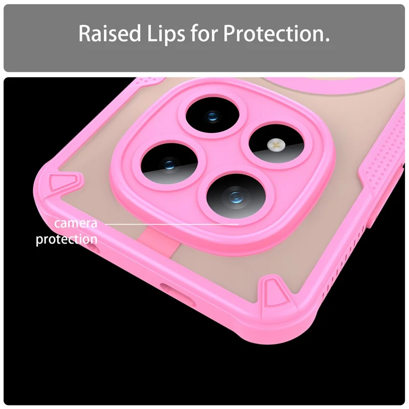 For Xiaomi Redmi Note 15 Pro+ 5G (Global)  /  Poco M8 Pro 5G Magnetic Case TPU + PC Phone Back Cover - Pink