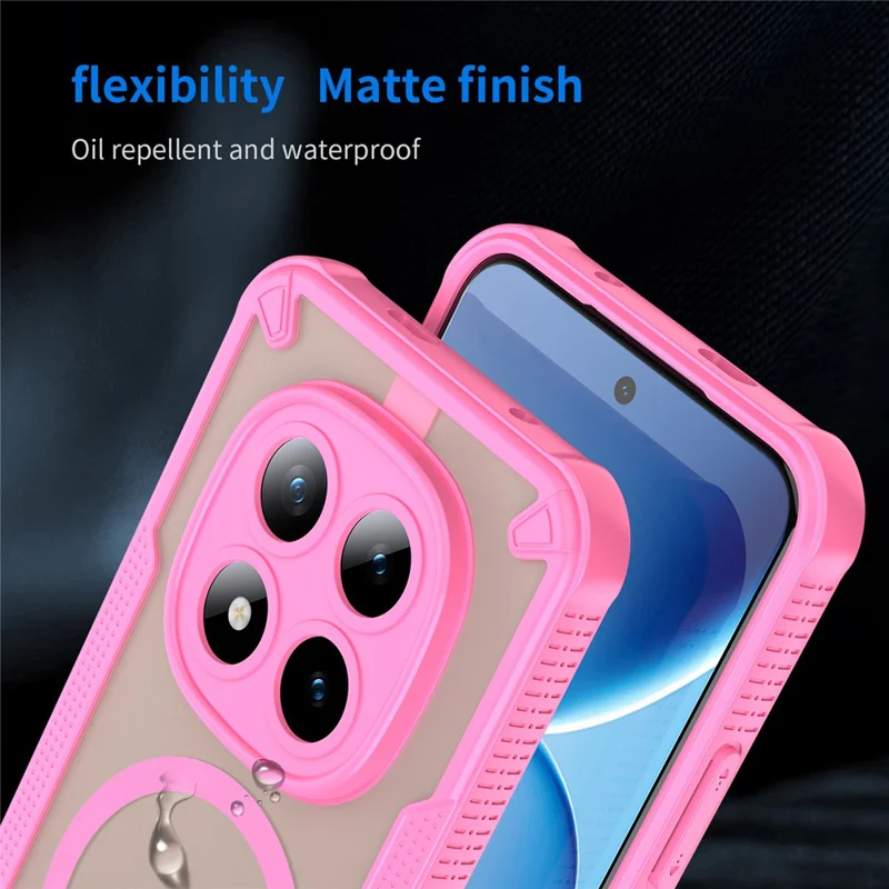 For Xiaomi Redmi Note 15 Pro+ 5G (Global)  /  Poco M8 Pro 5G Magnetic Case TPU + PC Phone Back Cover - Pink