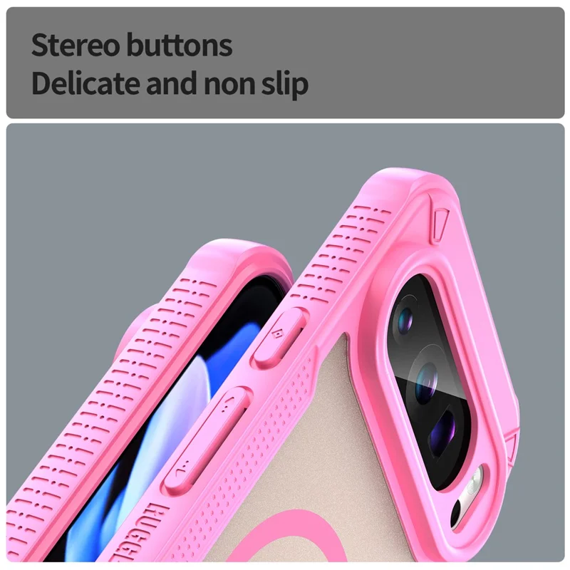 For Google Pixel 9 Pro Magnetic Case TPU + PC Phone Back Cover - Pink