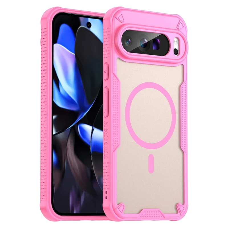 For Google Pixel 9 Pro XL Magnetic Case TPU + PC Phone Back Cover - Pink