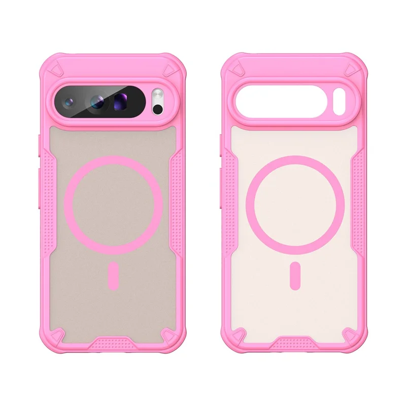 For Google Pixel 9 Pro XL Magnetic Case TPU + PC Phone Back Cover - Pink
