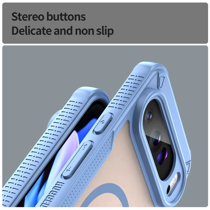 Funda magnética para Google Pixel 9 Pro XL, carcasa trasera de TPU + PC - Azul