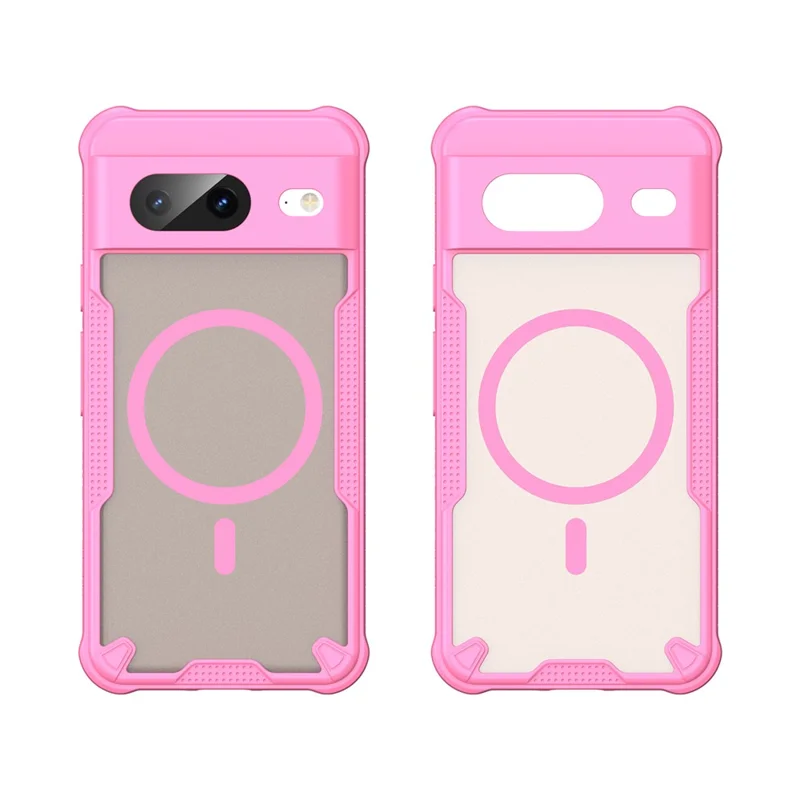 For Google Pixel 8 Magnetic Case TPU + PC Phone Back Cover - Pink