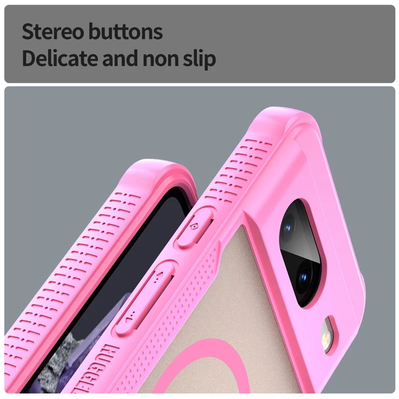 For Google Pixel 8 Magnetic Case TPU + PC Phone Back Cover - Pink