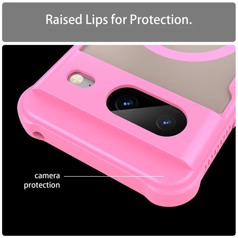 For Google Pixel 8 Magnetic Case TPU + PC Phone Back Cover - Pink