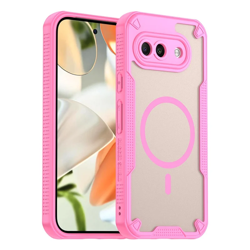 For Google Pixel 9a Magnetic Case TPU + PC Phone Back Cover - Pink
