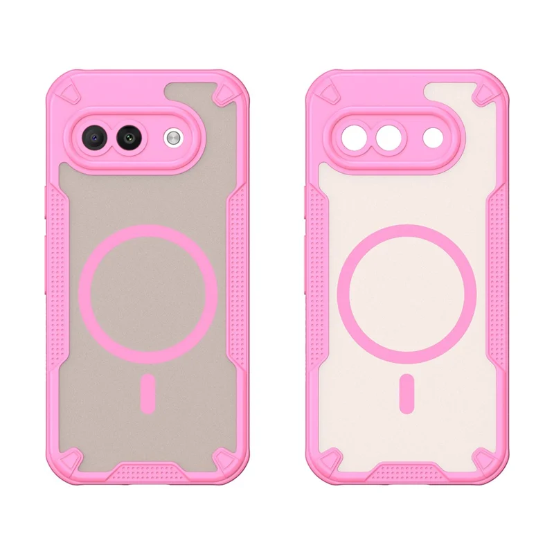 For Google Pixel 9a Magnetic Case TPU + PC Phone Back Cover - Pink