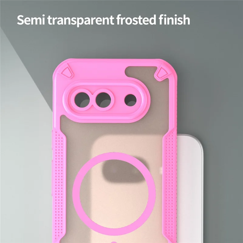 For Google Pixel 9a Magnetic Case TPU + PC Phone Back Cover - Pink