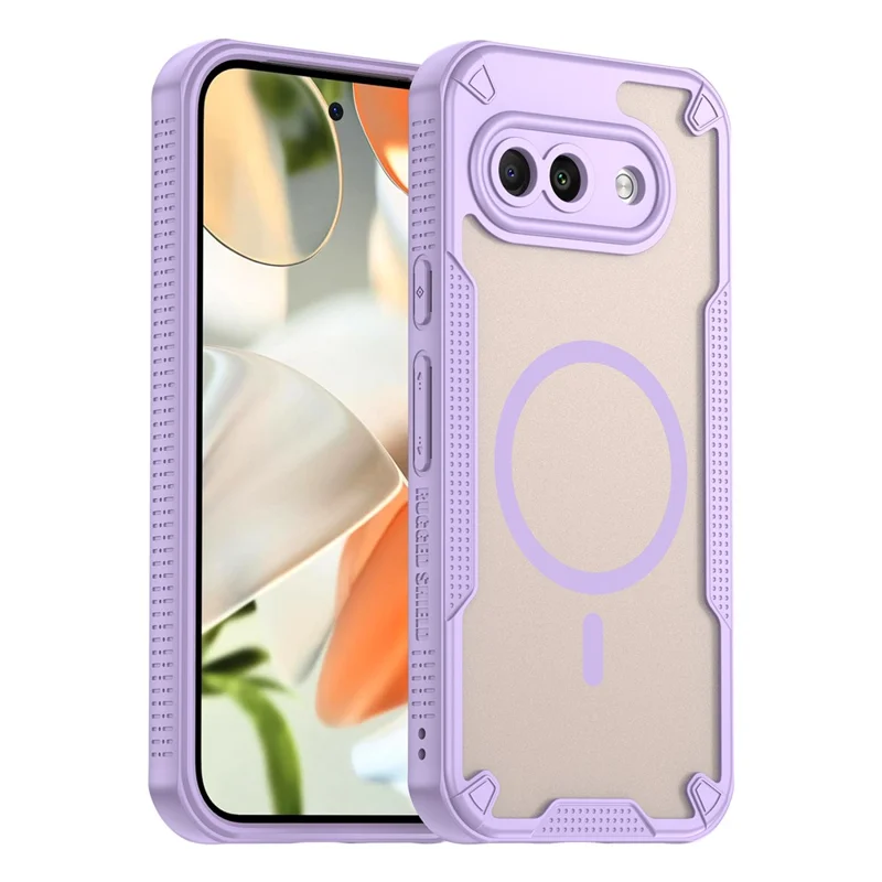 Funda magnética para Google Pixel 9a, funda trasera de teléfono TPU + PC - Morado