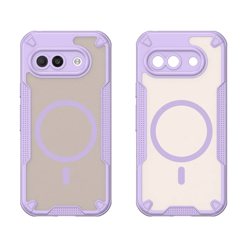 Funda magnética para Google Pixel 9a, funda trasera de teléfono TPU + PC - Morado