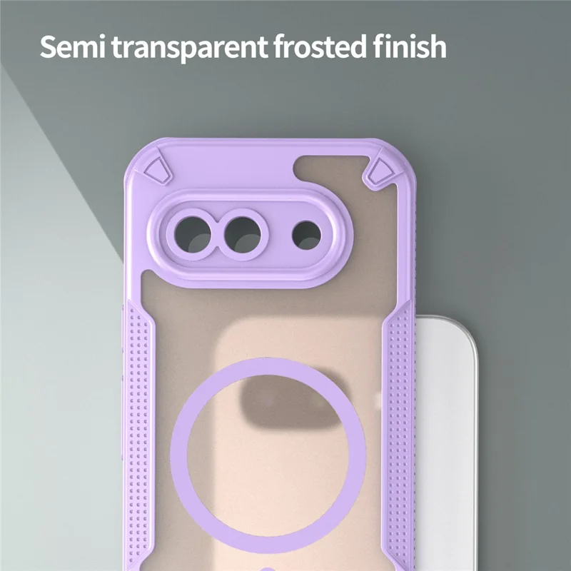Funda magnética para Google Pixel 9a, funda trasera de teléfono TPU + PC - Morado