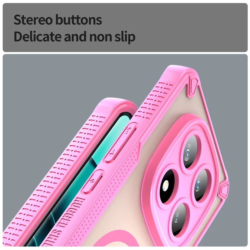 Cover magnetico per Xiaomi Redmi Note 14 Pro 5G / Poco X7 5G, custodia posteriore in TPU + PC - Rosa