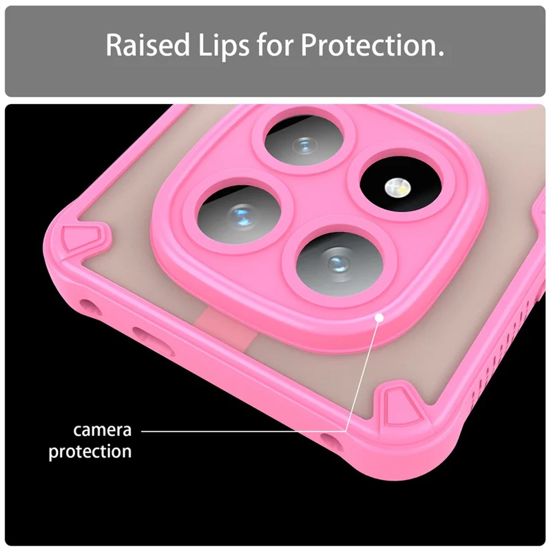 Cover magnetico per Xiaomi Redmi Note 14 Pro 5G / Poco X7 5G, custodia posteriore in TPU + PC - Rosa