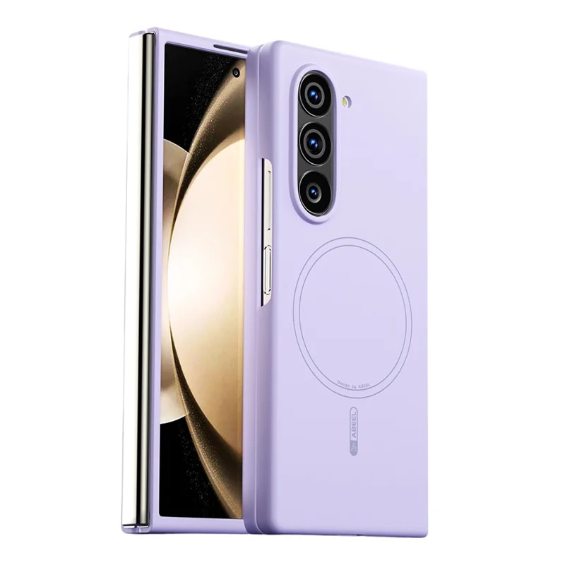 ABEEL For Samsung Galaxy Z Fold6 5G Magnetic Case Skin Touch Liquid Silicone Phone Back Cover - Purple
