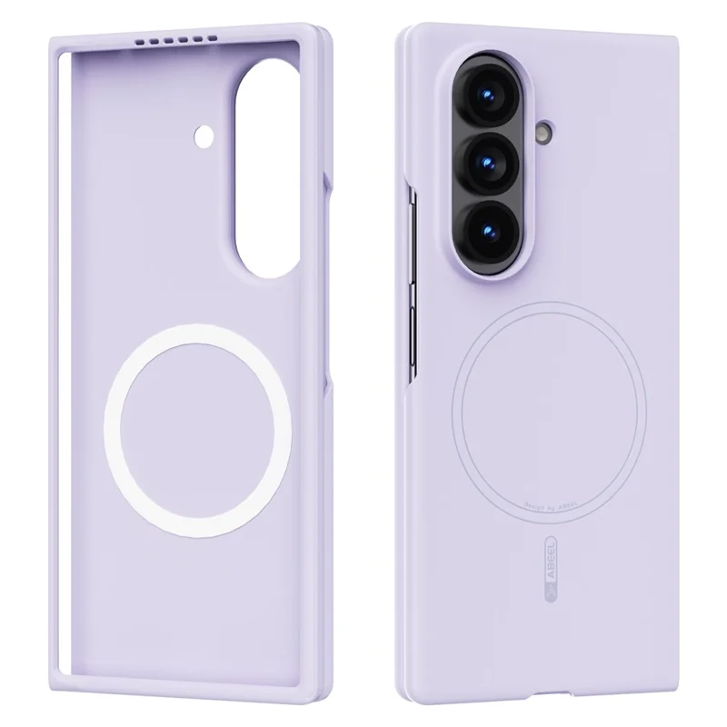 ABEEL For Samsung Galaxy Z Fold7 5G Magnetic Case Skin Touch Liquid Silicone Phone Back Cover - Purple