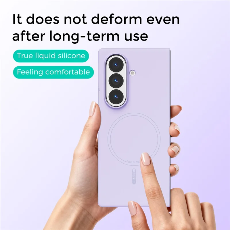 ABEEL For Samsung Galaxy Z Fold7 5G Magnetic Case Skin Touch Liquid Silicone Phone Back Cover - Purple