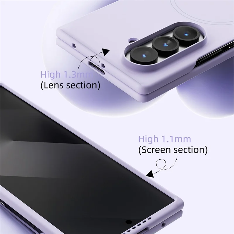 ABEEL For Samsung Galaxy Z Fold7 5G Magnetic Case Skin Touch Liquid Silicone Phone Back Cover - Purple