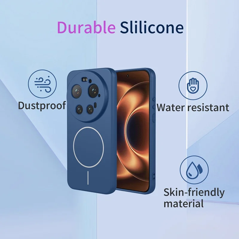 For Xiaomi 17 Ultra 5G Magnetic Case Anti Drop Soft TPU Phone Back Cover - Blue