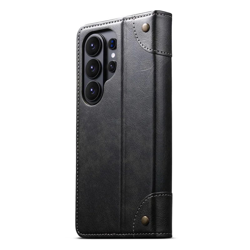SUTENI For Samsung Galaxy S26 Ultra Case PU Leather Stand Wallet Phone Cover - Black