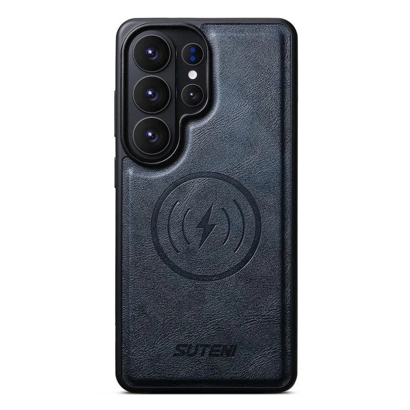 SUTENI G5 For Samsung Galaxy S26 Ultra Magnetic Case Cowhide Texture Leather Back Cover - Blue