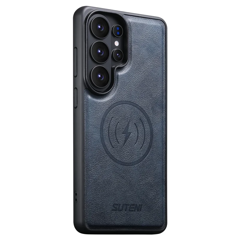 SUTENI G5 For Samsung Galaxy S26 Ultra Magnetic Case Cowhide Texture Leather Back Cover - Blue