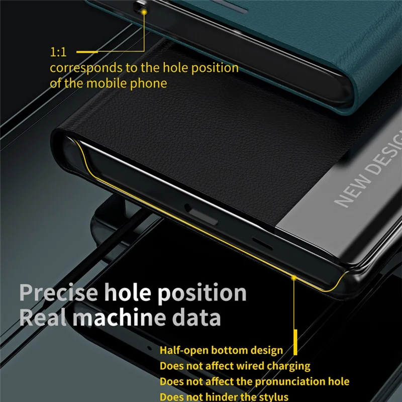 For Samsung Galaxy S26+ Case Anti-Drop Leather Phone Cover with Stand - Green