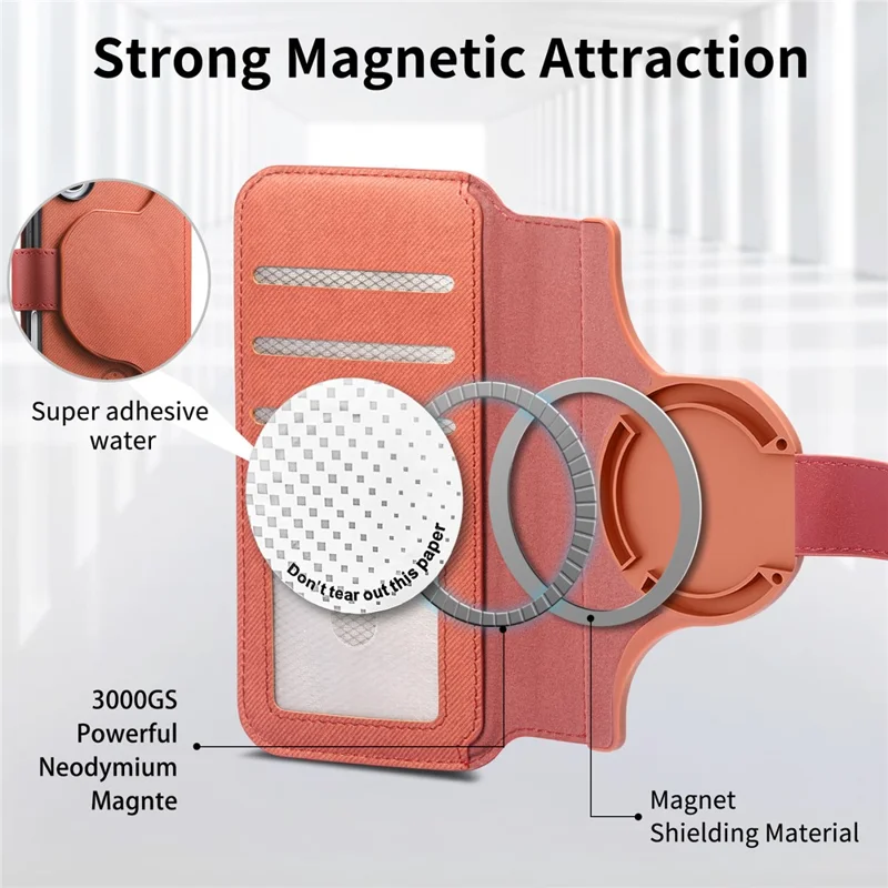 For iPhone 16 Magnetic Case RFID Blocking Detachable Wallet Stand Cloth Texture Leather Phone Cover - Brown