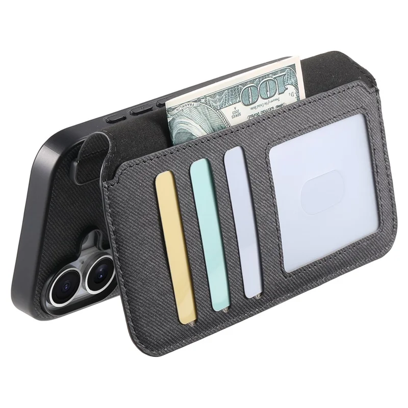 For Samsung Galaxy S26 Magnetic Case RFID Blocking   Detachable Wallet Stand Cloth Texture Leather Phone Cover - Black